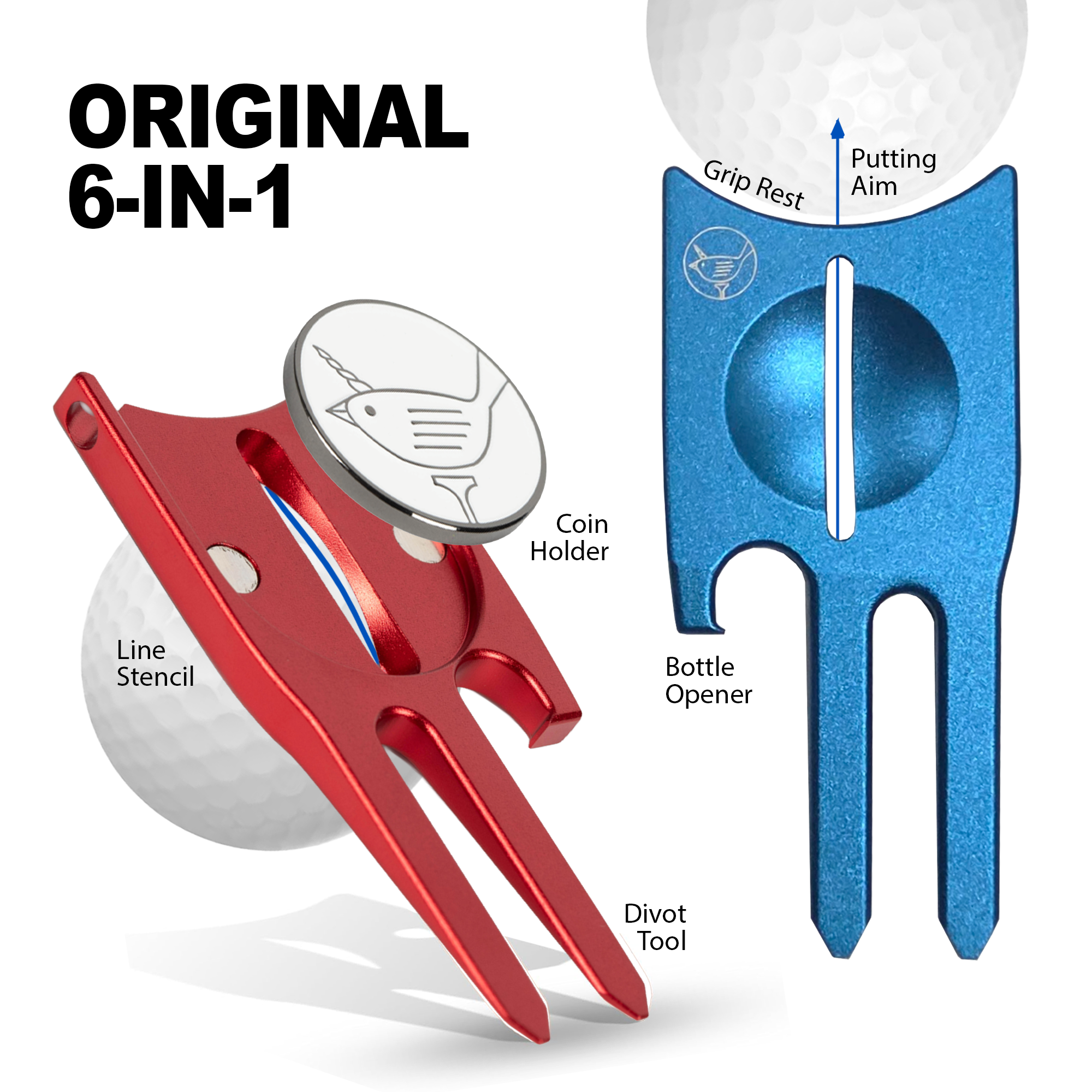 Birdicorn 6-in-1 Divot Tool