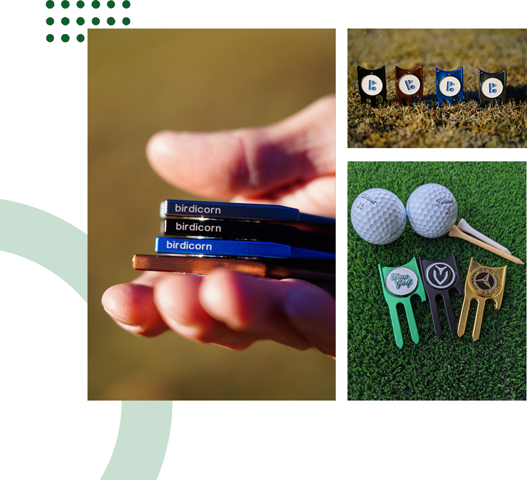custom golf ball markers and custom golf divot tools